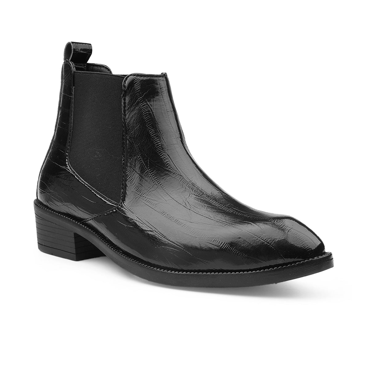 Men’s Height Increasing Chelsea Boots – Stylish Black Elevator Shoes