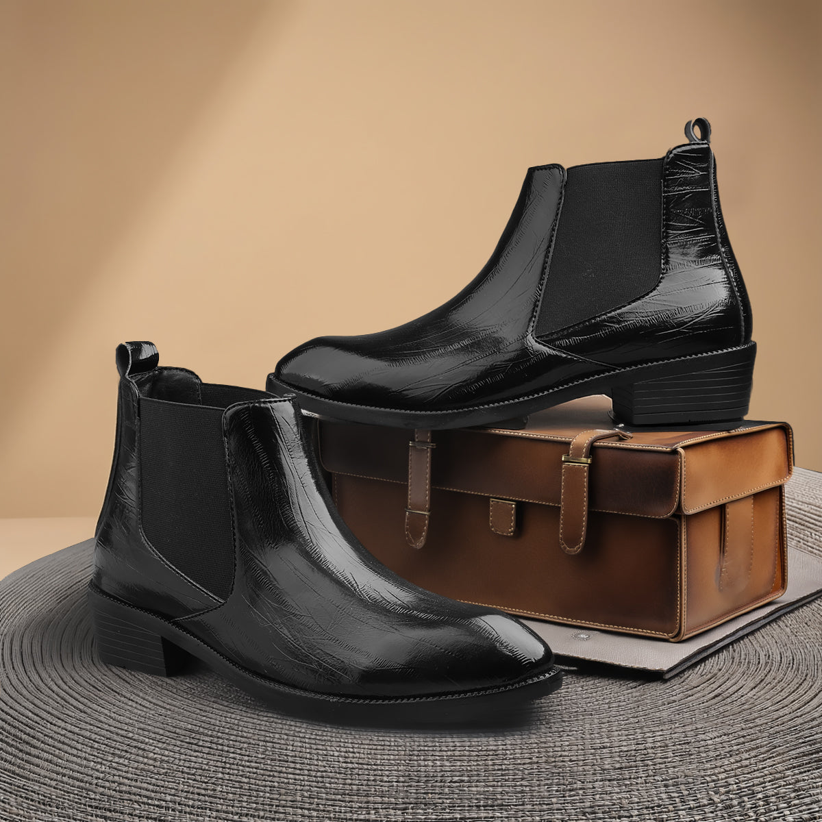 Men’s Elevator Chelsea Boots – Increase Height with Premium Style