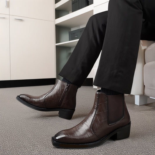 Men’s 2-Inch Height Increasing Boots, Premium Comfort & Stylish Lift