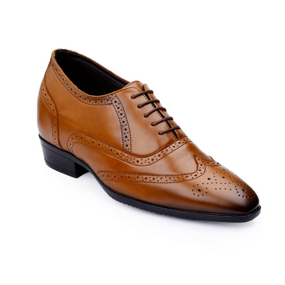 BXXY 3.5 Inches Height Increasing Formal Lace-up Brogue Shoes For Men