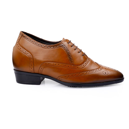 BXXY 3.5 Inches Height Increasing Formal Lace-up Brogue Shoes For Men