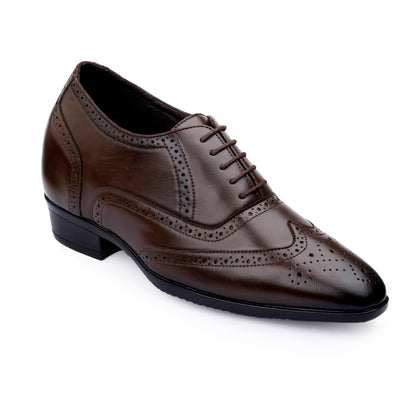 BXXY 3.5 Inches Height Increasing Formal Lace-up Brogue Shoes For Men