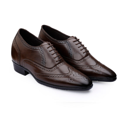 BXXY 3.5 Inches Height Increasing Formal Lace-up Brogue Shoes For Men