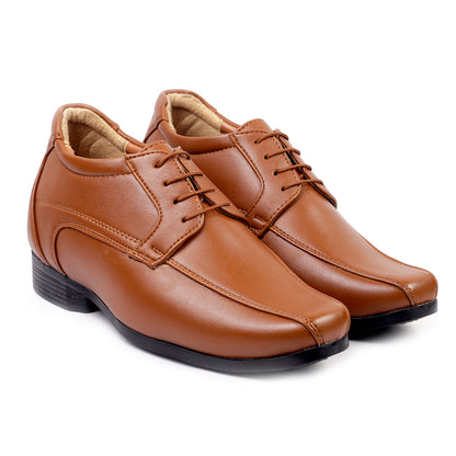 Bxxy's 3 Inches Hidden Height Vegan Leather Premium Lace-up Shoes