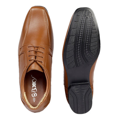 3 Inches Hidden Elevator Faux Leather Partywear Lace-up Formal Shoes for Men