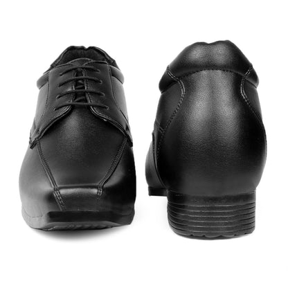 3 Inches Hidden Elevator Faux Leather Partywear Lace-up Formal Shoes for Men