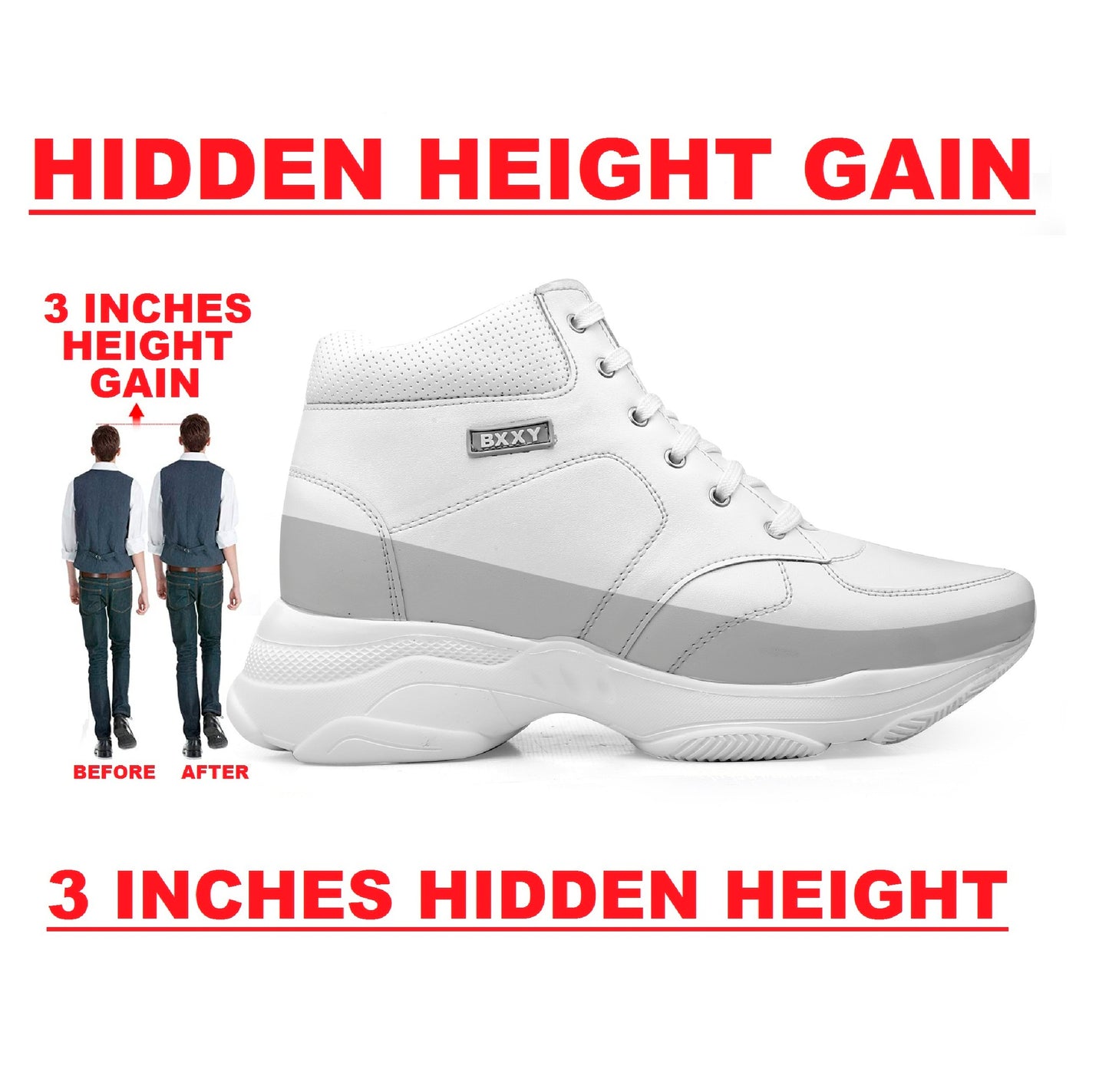 BXXY Elevator Shoes Smart Stylish & Comfortable Height Increasing Footwear