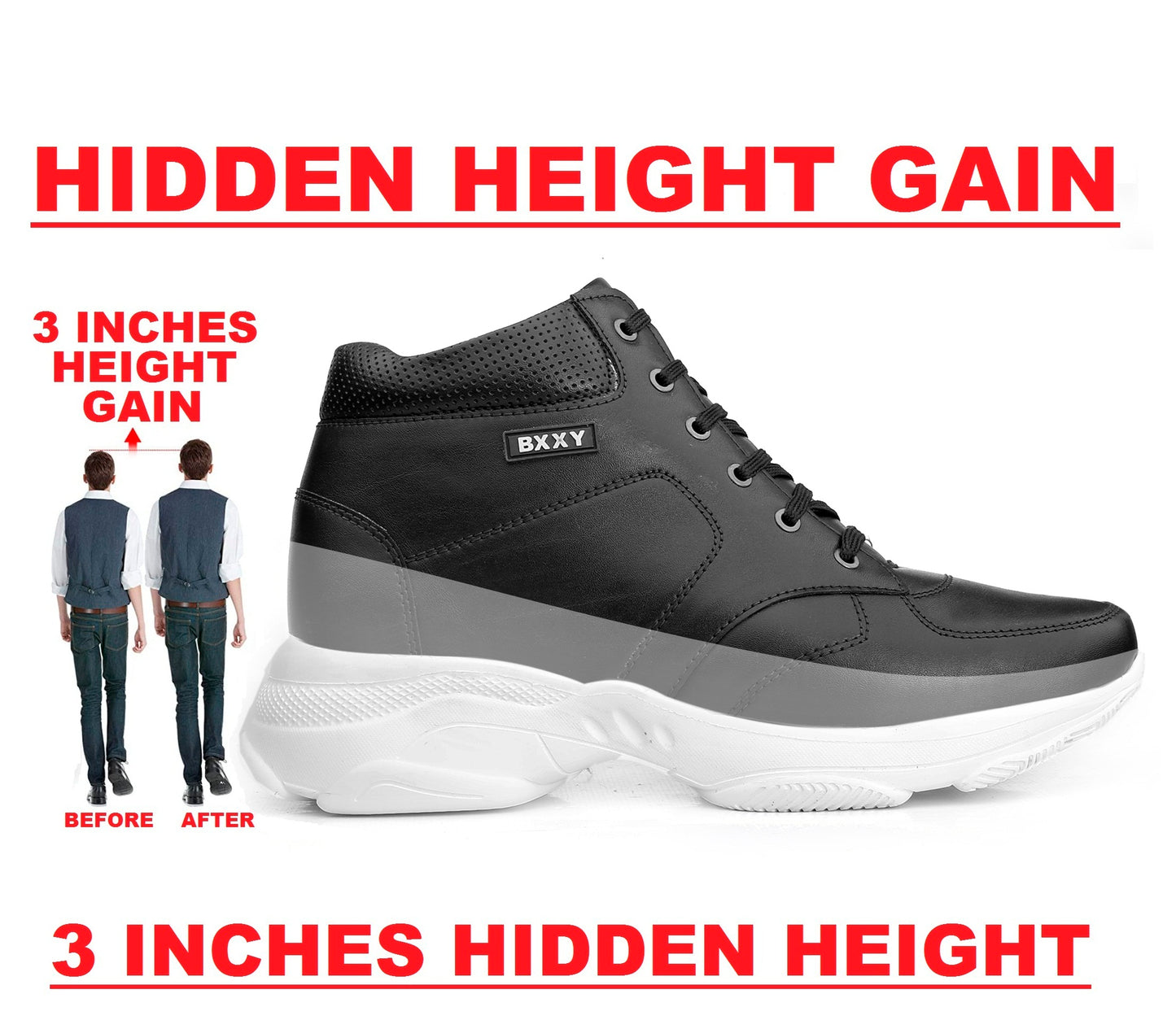 BXXY Elevator Shoes Smart Stylish & Comfortable Height Increasing Footwear