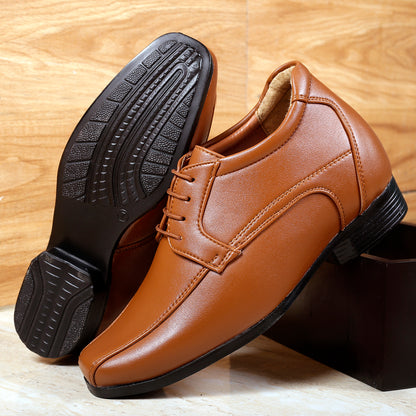 Bxxy's 3 Inches Hidden Height Classic Party Wear Lace-up Shoes for Men