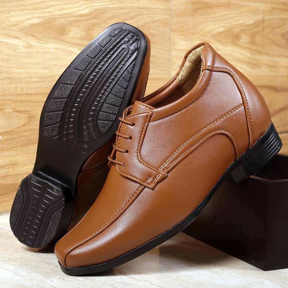 Men's Vegan Leather Lace-up Wedding Wear Shoes