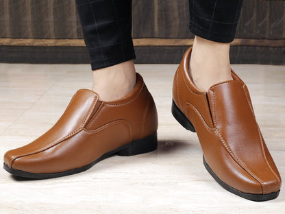Men's 3 Inch Hidden Height Increasing Vegan Leather Trendiest Slip-ons