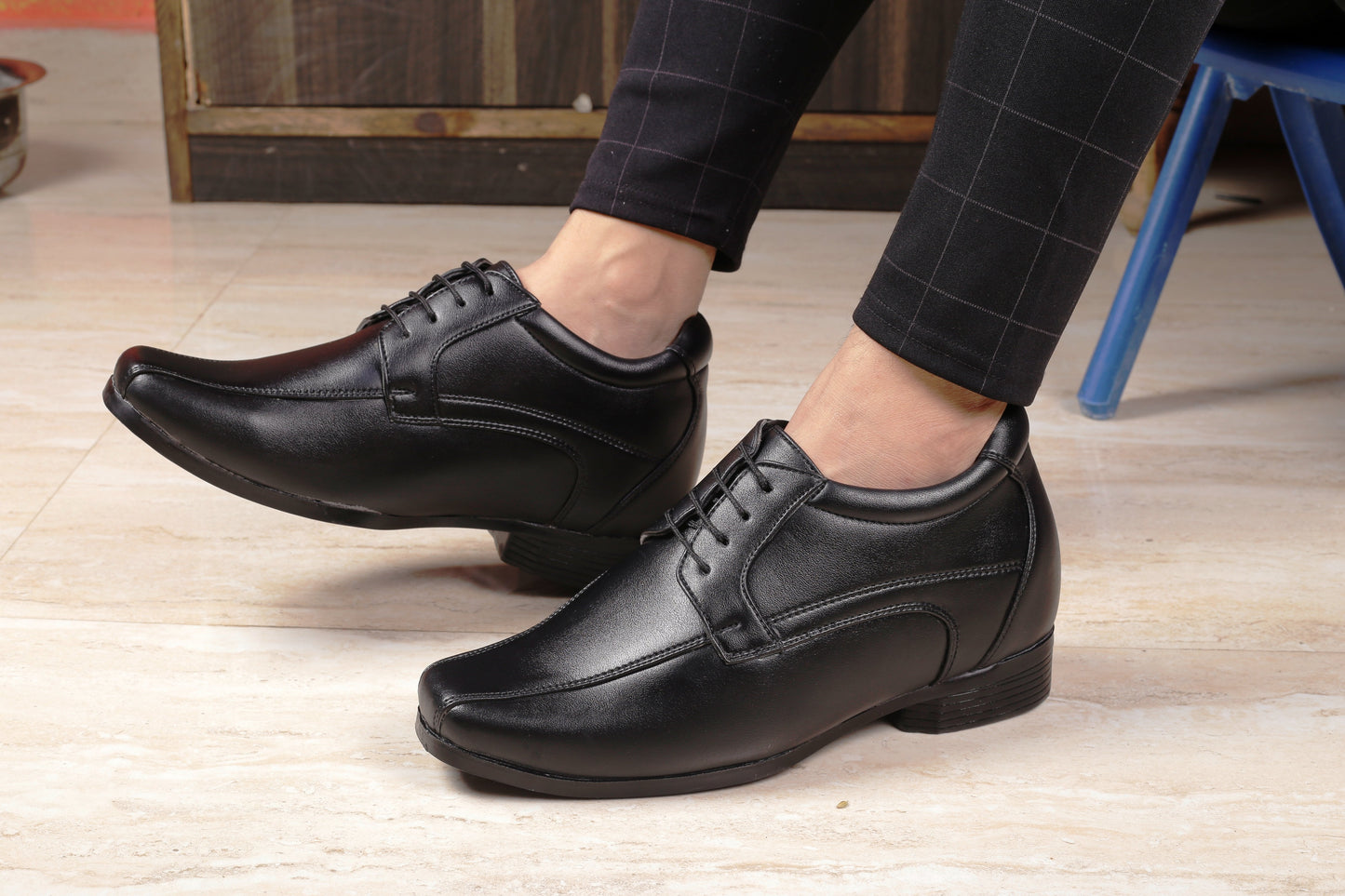 Men's Vegan Leather Lace-up Wedding Wear Shoes