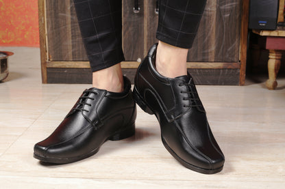 Bxxy's Men's 3 Inches Elevator Vegan Leather Premium Lace-up Shoes