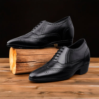 BXXY 3.5 Inches Height Increasing Formal Lace-up Brogue Shoes For Men