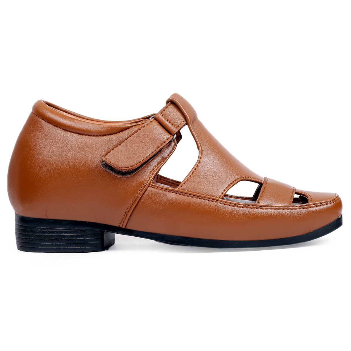 Bxxy's 3 Inch Hidden Height Increasing Elevator Roman Vegan Leather Sandals for Men