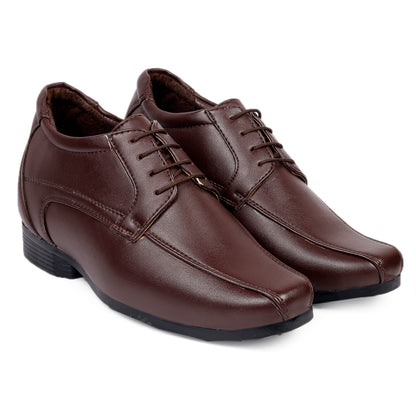 Bxxy's 3 Inches Hidden Height Vegan Leather Premium Lace-up Shoes