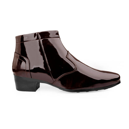 Men's Formal Elevator Boots – Add 5 to 6 cm (2") Height – High Heel Patent Leather Shoes