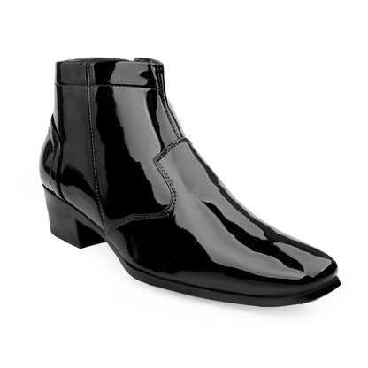Men's Formal Elevator Boots – Add 5 to 6 cm (2") Height – High Heel Patent Leather Shoes