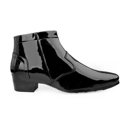 Men's Formal Elevator Boots – Add 5 to 6 cm (2") Height – High Heel Patent Leather Shoes