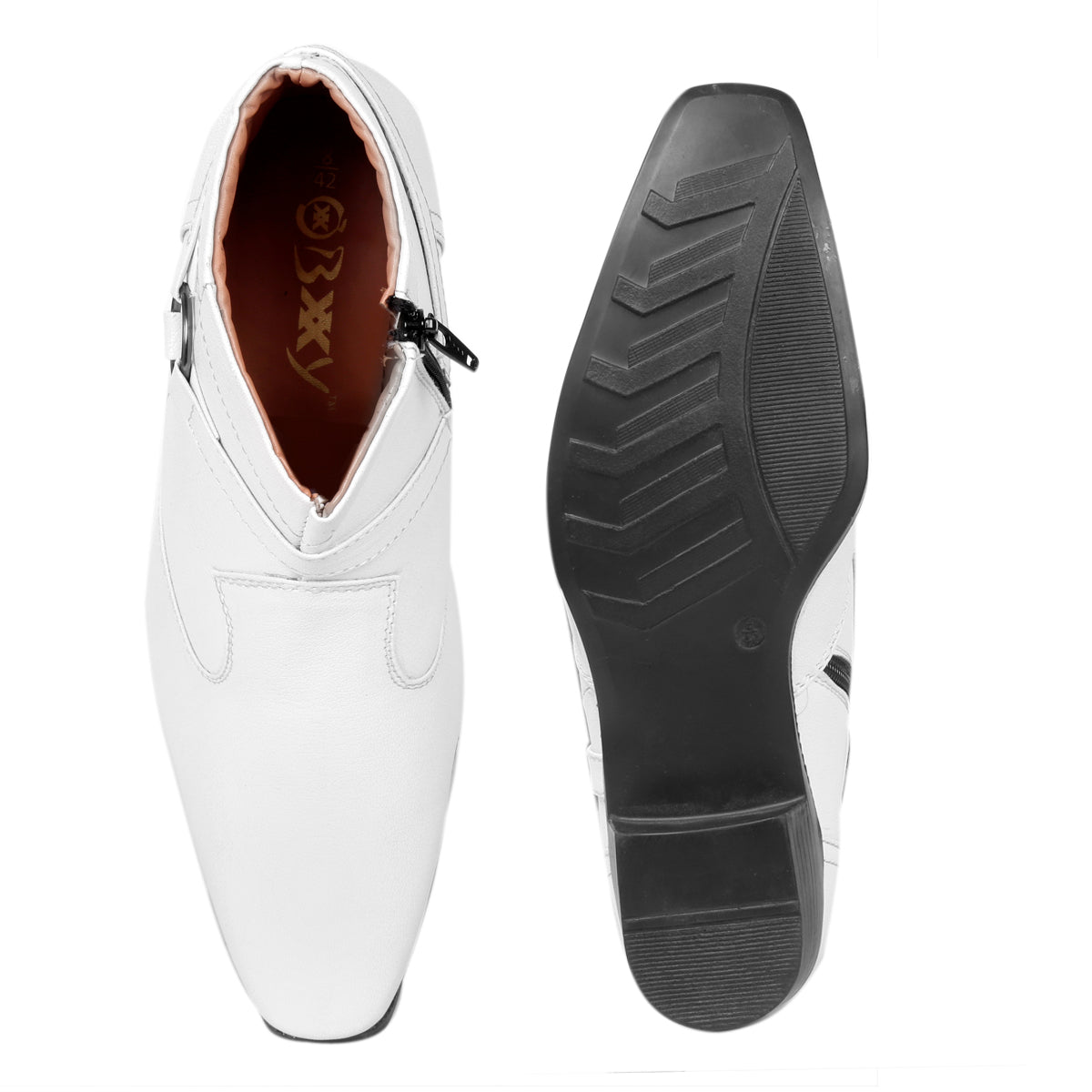 BXXY Men's New Height Increasing with Strapped Zipper and Buckle Boots for All Occassions and All Seasons