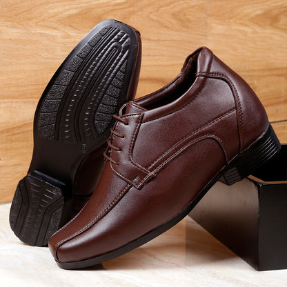Bxxy's 3 Inches Hidden Height Classic Party Wear Lace-up Shoes for Men