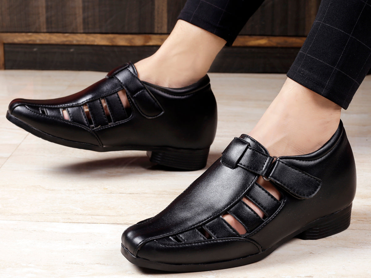 BAXXY Men's All New 3 Inch Hidden Height Increasing Office Wear Elevator Roman Sandals