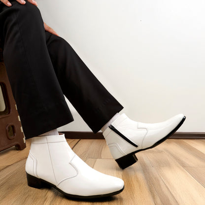 Men's Formal Elevator Boots – Add 5 to 6 cm (2") Height – High Heel Patent Leather Shoes
