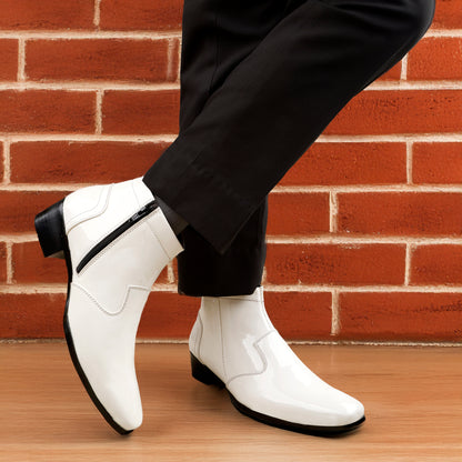 Men's Formal Elevator Boots – Add 5 to 6 cm (2") Height – High Heel Patent Leather Shoes
