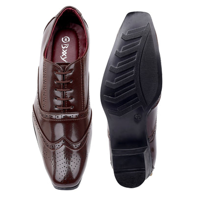 BXXY Height Increasing Formal And Office Wear Brogue Shoes For Men