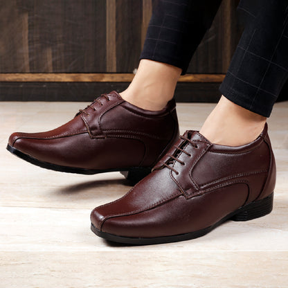 Mens 3 Inches Hidden Height Elevator Partywear Lace up Formal Shoes