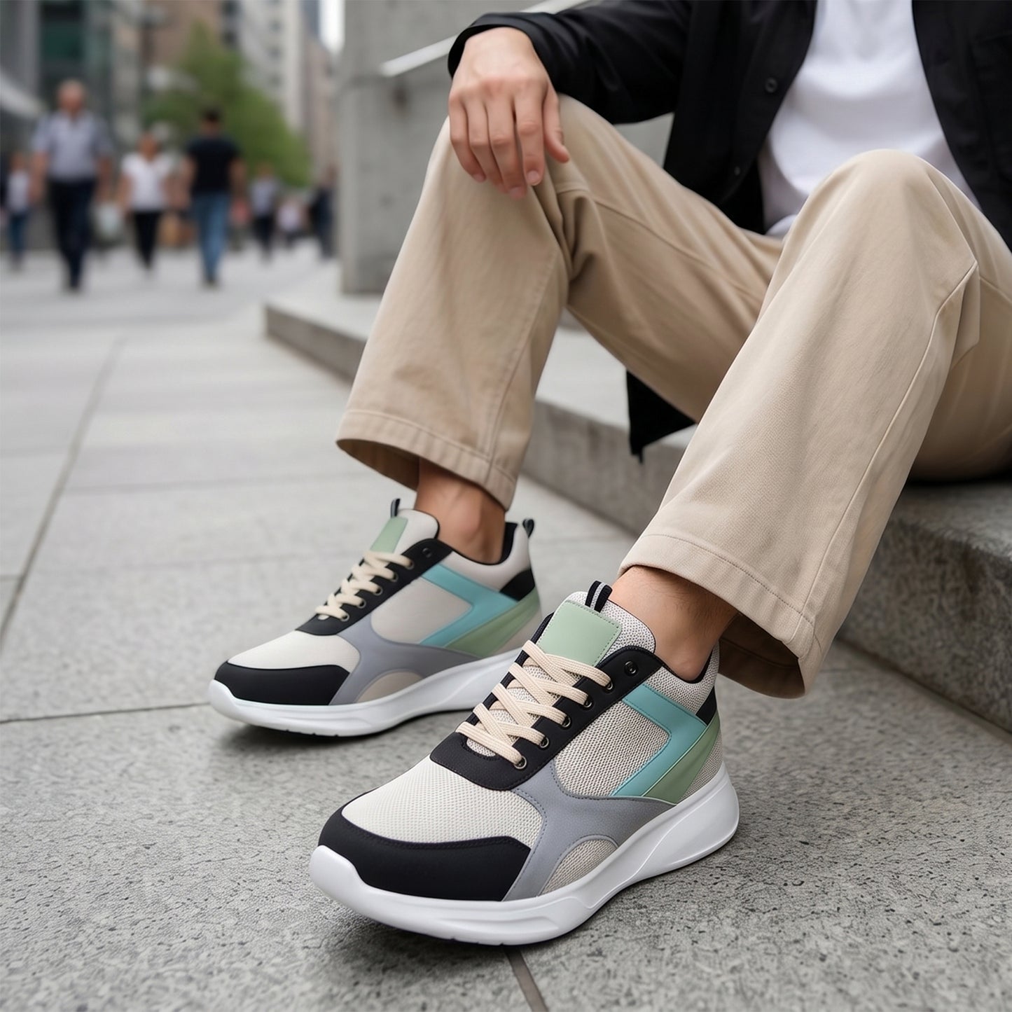 BXXY Mens 9 CM Hidden Height Increasing Shoes with EVA Sole