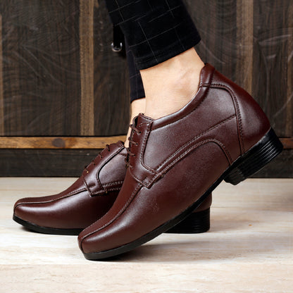 Mens 3 Inches Hidden Height Elevator Partywear Lace up Formal Shoes