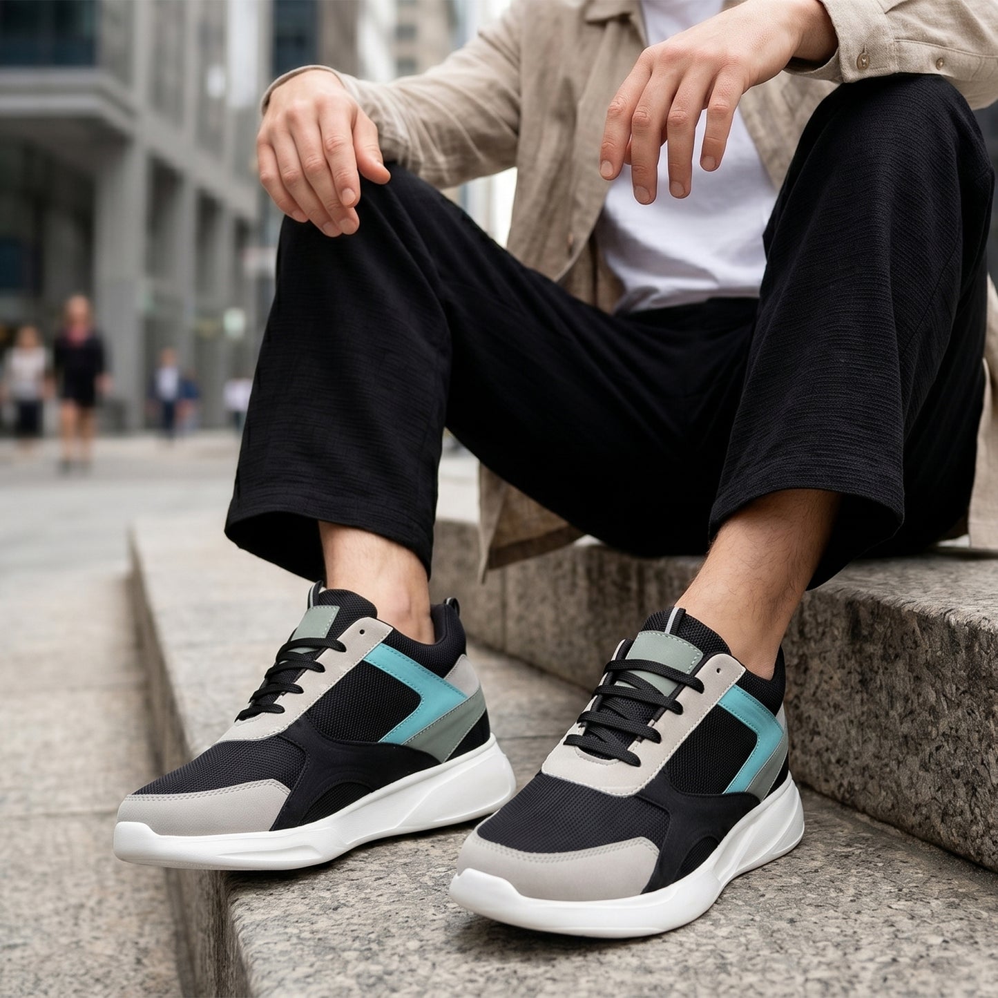 BXXY Mens 9 CM Hidden Height Increasing Shoes with EVA Sole