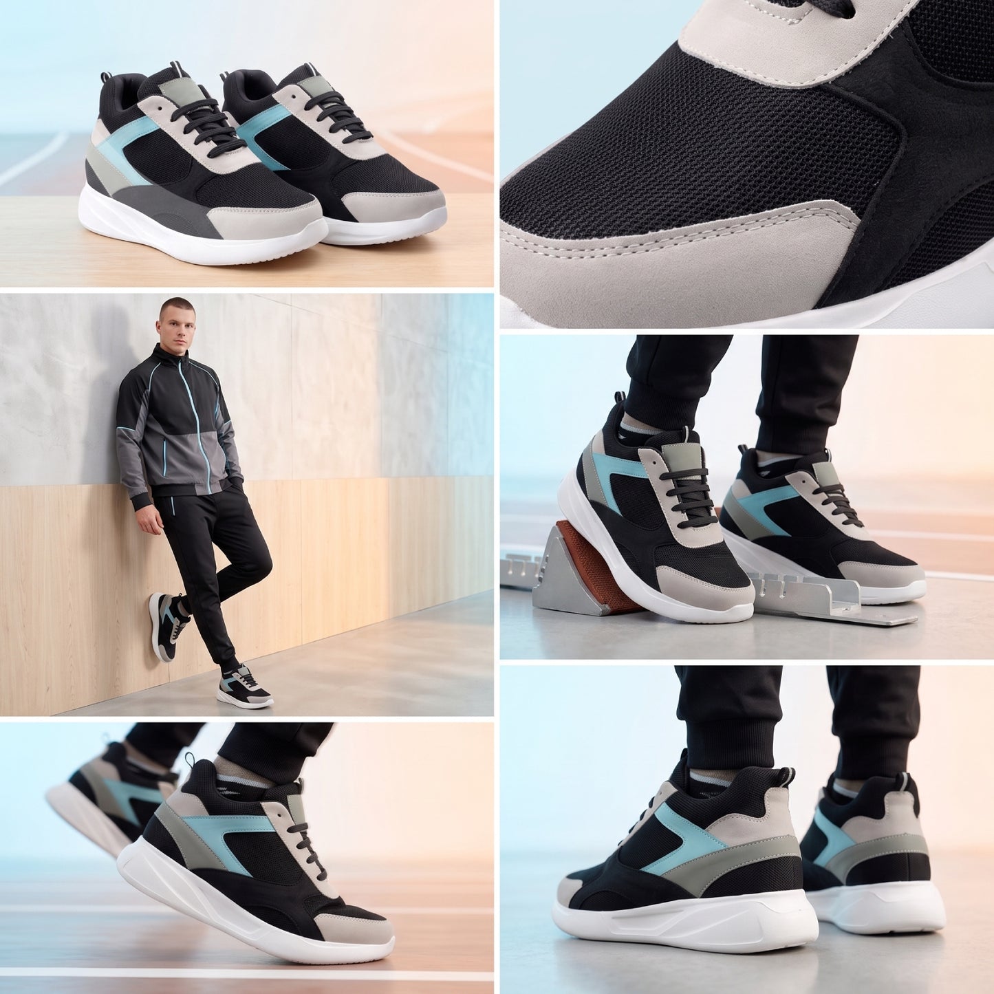 BXXY Mens 9 CM Hidden Height Increasing Shoes with EVA Sole
