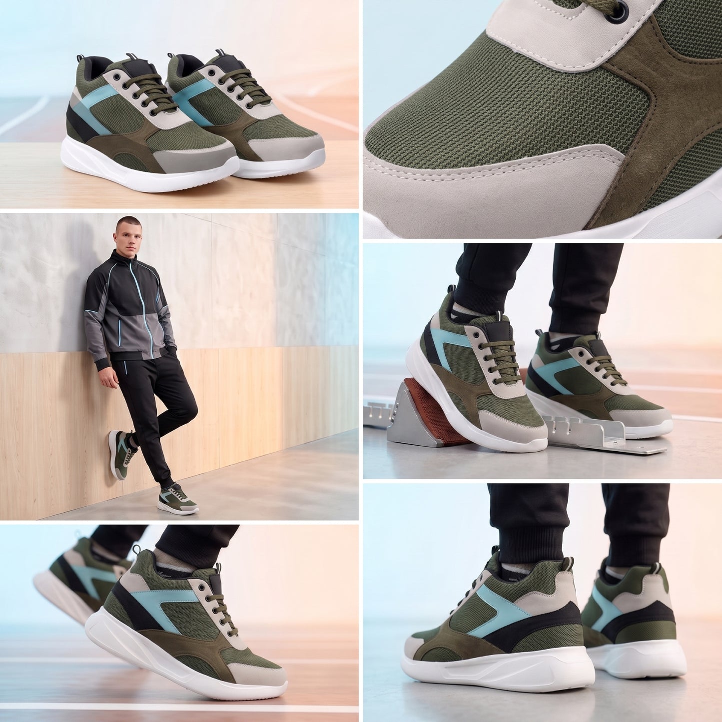 BXXY Mens 9 CM Hidden Height Increasing Shoes with EVA Sole