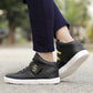 Men/s Faux Leather Casual Sneakers With Lace And Strap Boots