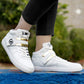 Men/s Faux Leather Casual Sneakers With Lace And Strap Boots