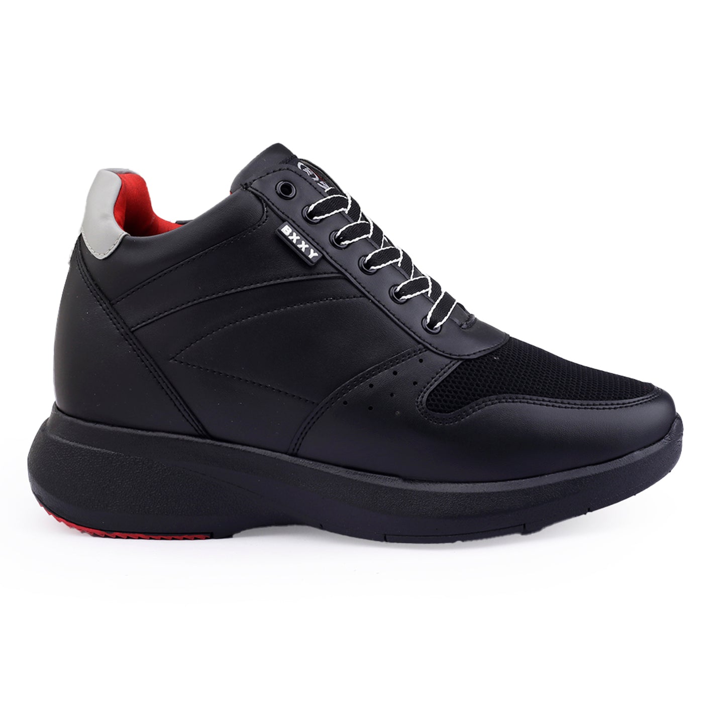 Bxxy Men's Latest Hidden Height Increasing Faux Leather Material Casual Lace-up Outdoor Sneaker Boot