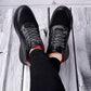 Men's 3.5 Inch Hidden Height Increasing Faux Leather Material Casual Sneaker Lace up Shoes