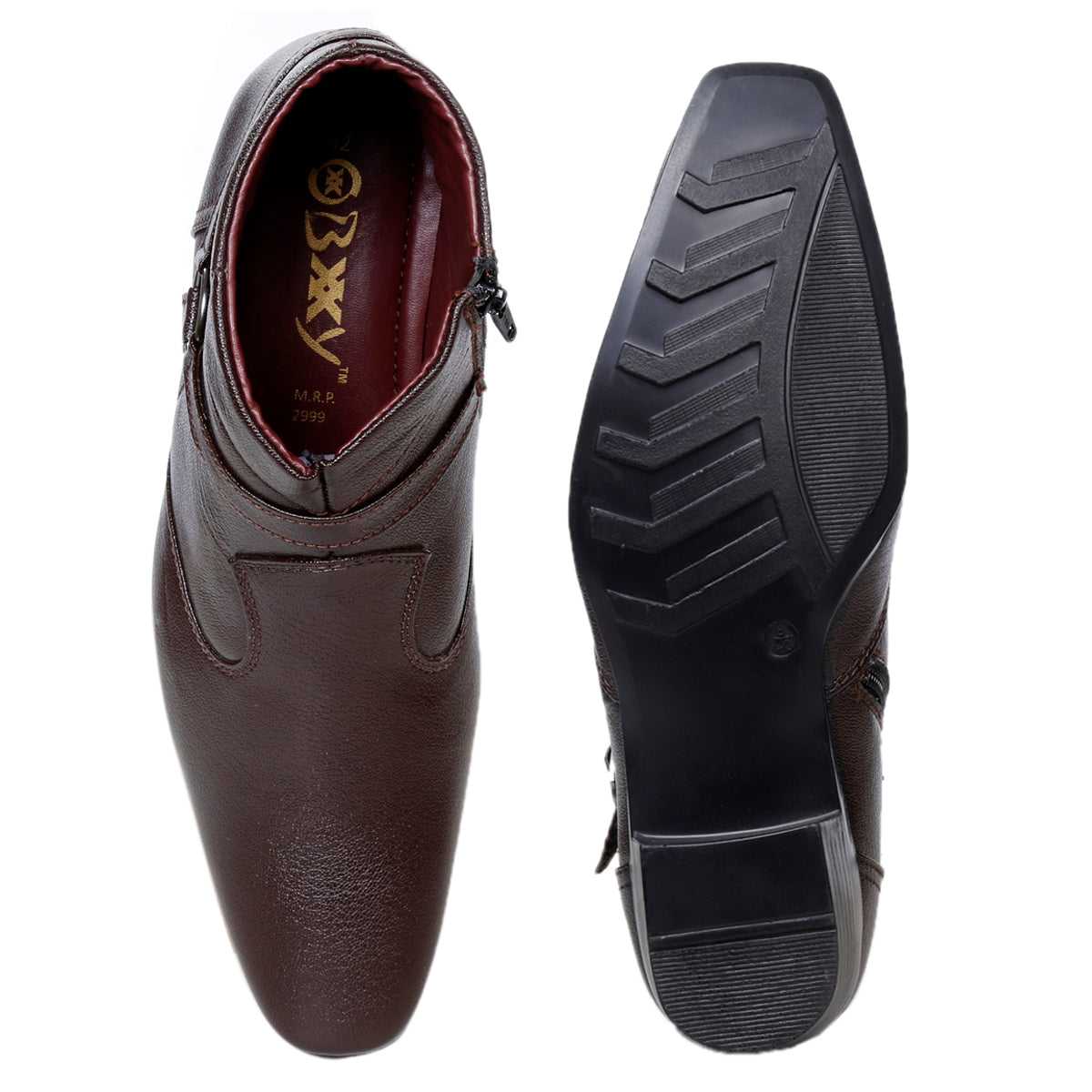 BXXY Men's New Height Increasing with Strapped Zipper and Buckle Boots for All Occassions and All Seasons