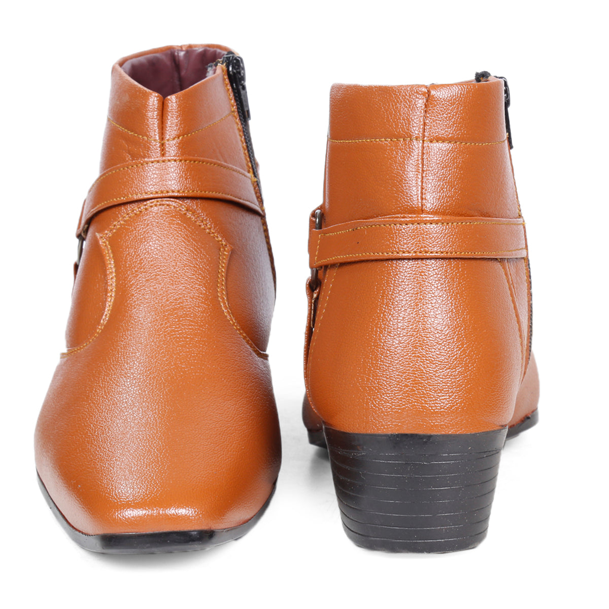 BXXY Men's New Height Increasing with Strapped Zipper and Buckle Boots for All Occassions and All Seasons