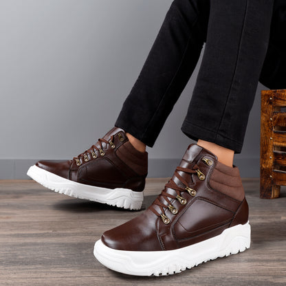 Stylish Elevator Footwear Brown - 3.74 Inches (9.5CM)