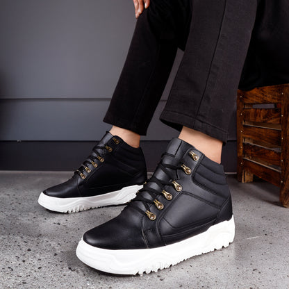 Stylish Elevator Footwear black - 3.74 Inches (9.5CM)