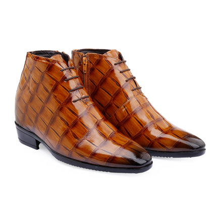 Men's 9 cm Height Boosting Shiny Formal Lace-Up Shoes