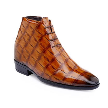 Men's 9 cm Height Boosting Shiny Formal Lace-Up Shoes