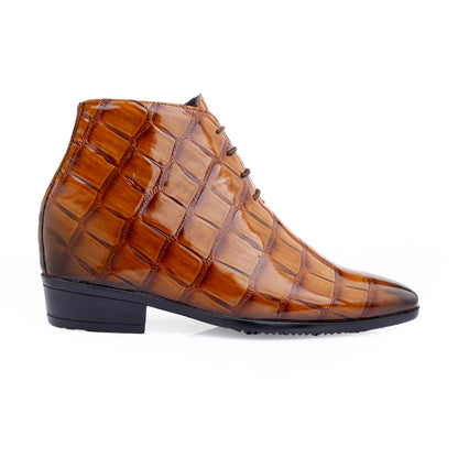 Men's 9 cm Height Boosting Shiny Formal Lace-Up Shoes