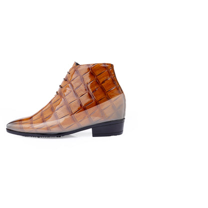 Men's 9 cm Height Boosting Shiny Formal Lace-Up Shoes