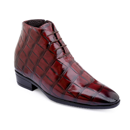 Men's 9 cm Height Boosting Shiny Formal Lace-Up Shoes