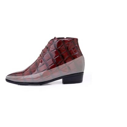 Men's 9 cm Height Boosting Shiny Formal Lace-Up Shoes