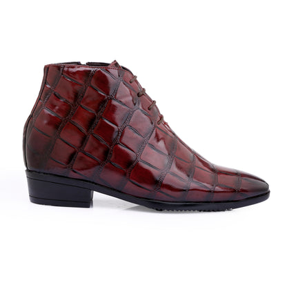 Men's 9 cm Height Boosting Shiny Formal Lace-Up Shoes